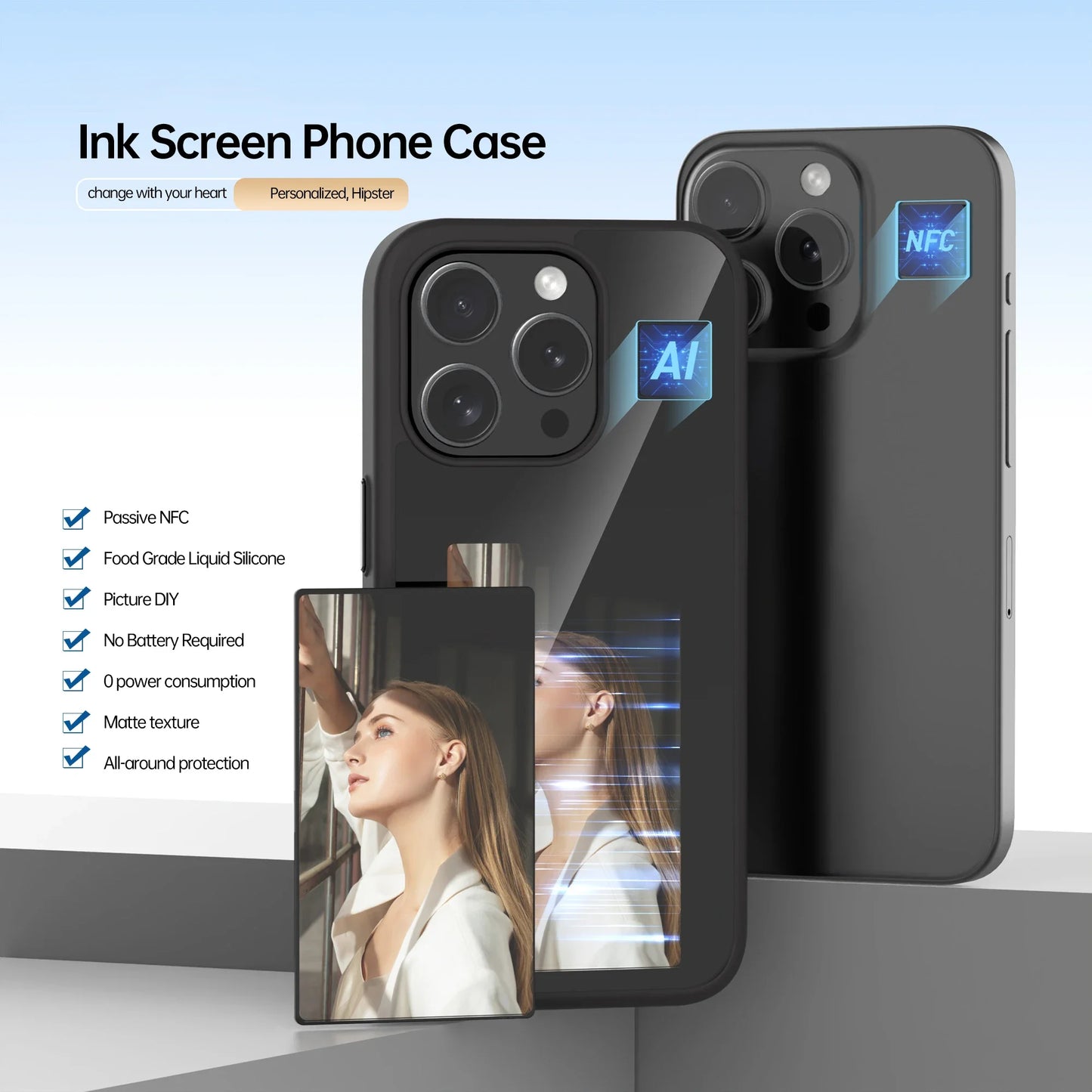 DIY E-ink Screen Smart Mobile Phone Case